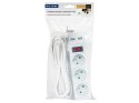 98-080# PRZEDŁUŻACZ SIECIOWY  PR-370WS P/USB 3-GNIAZDA+USB Z UZIEMIENIEM+WYŁĄCZNIK 1,5M BIAŁY 3x1,5MM
