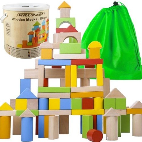 KLOCKI DREWNIANE- 100SZT. KRUZZEL 22666 KLOCKI DREWNIANE- 100SZT. KRUZZEL 22666