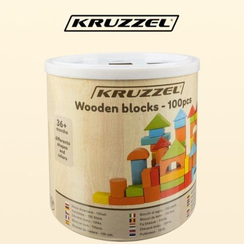 KLOCKI DREWNIANE- 100SZT. KRUZZEL 22666 KLOCKI DREWNIANE- 100SZT. KRUZZEL 22666