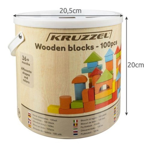 KLOCKI DREWNIANE- 100SZT. KRUZZEL 22666 KLOCKI DREWNIANE- 100SZT. KRUZZEL 22666