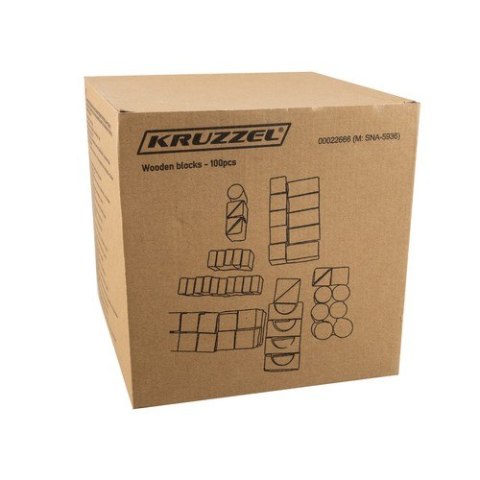 KLOCKI DREWNIANE- 100SZT. KRUZZEL 22666 KLOCKI DREWNIANE- 100SZT. KRUZZEL 22666