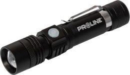 LATARKA ALU. USB-C, 300 LM, ZOOM, 3 TRYBY ŚWIECENIA,  PROLINE