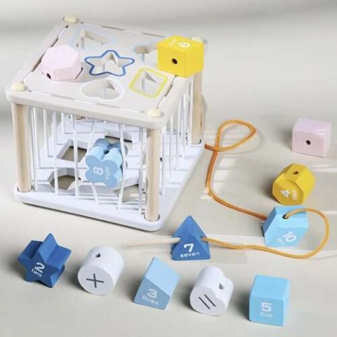 SORTER- KOSTKA SENSORYCZNA DREWNIANA 22885 SORTER- KOSTKA SENSORYCZNA DREWNIANA 22885
