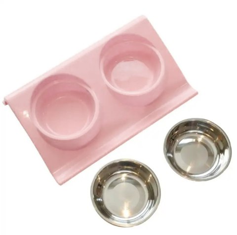 DA119A PODWÓJNA MISKA DLA PSA KOTA PINK DA119A PODWÓJNA MISKA DLA PSA KOTA PINK