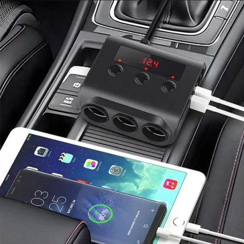 PLS42 ROZDZIELACZ ZA PALNICZKI + 4xUSB PLS42 ROZDZIELACZ ZA PALNICZKI + 4xUSB