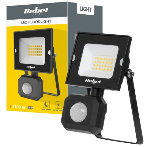 REFLEKTOR LED 20W Z SENSOREM ZMIERZCHU I RUCHU , 6500K, 230V REFLEKTOR LED 20W Z SENSOREM ZMIERZCHU I RUCHU , 6500K, 230V