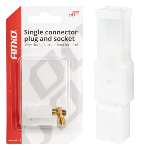 WTYCZKA GNIAZDO KOSTKA ZŁĄCZE 1 PIN + KONEKTORY AMIO-03511 WTYCZKA GNIAZDO KOSTKA ZŁĄCZE 1 PIN + KONEKTORY AMIO-03511