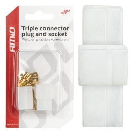 WTYCZKA GNIAZDO KOSTKA ZŁĄCZE ELEKTRYCZNE 3  PIN + KONEKTORY AMIO-03513