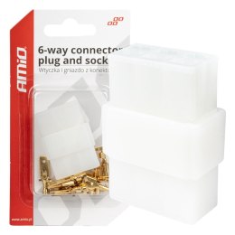 WTYCZKA GNIAZDO KOSTKA ZŁĄCZE ELEKTRYCZNE 6  PIN + KONEKTORY AMIO-03515