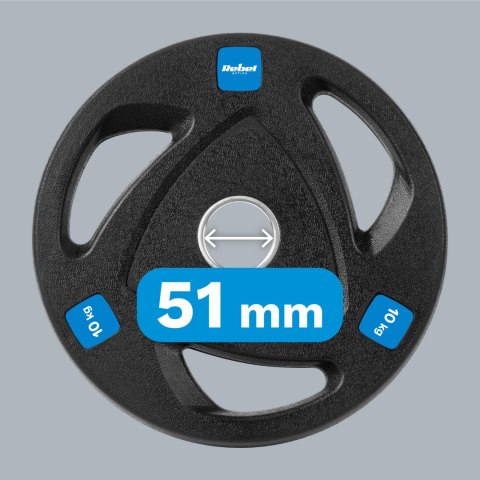 ZESTAW OBCIĄŻEŃ ŻELIWNYCH GUMOWANYCH 2x10KG, OTWÓR OLIM PIJSKI 51MM, REBEL ACTIVE ZESTAW OBCIĄŻEŃ ŻELIWNYCH GUMOWANYCH 2x10KG, OTWÓR OLIM PIJSKI 51MM, REBEL ACTIVE