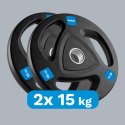ZESTAW OBCIĄŻEŃ ŻELIWNYCH GUMOWANYCH 2x15KG, OTWÓR OLIM PIJSKI 51MM, REBEL ACTIVE
