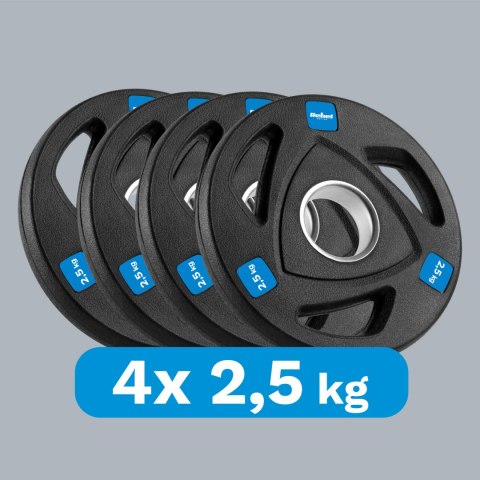 ZESTAW OBCIĄŻEŃ ŻELIWNYCH GUMOWANYCH 4x2.5KG, OTWÓR OLIM PIJSKI 51MM, REBEL ACTIVE ZESTAW OBCIĄŻEŃ ŻELIWNYCH GUMOWANYCH 4x2.5KG, OTWÓR OLIM PIJSKI 51MM, REBEL ACTIVE