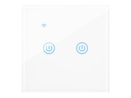 72-088# INTELIGENTNY WŁĄCZNIK ŚWIATŁA DWUKANAŁOWY SZKLANY WIFI TUYA