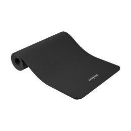 MATA GIMNASTYCZNA DO ĆWICZEŃ JOGA,  PILATES, FITNESS, 183x61CM, GRUBOŚĆ 1.5CM, MATERIAŁ NBR, CZARNA, REBEL ACTIVE