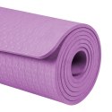 MATA GIMNASTYCZNA DO ĆWICZEŃ JOGA,  PILATES, FITNESS, 183x61CM, GRUBOŚĆ 6MM, MATERIAŁ TPE, FIOLETOWA, REBEL ACTIVE