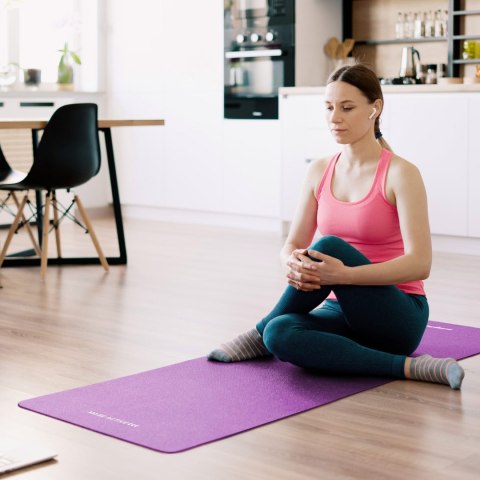 MATA GIMNASTYCZNA DO ĆWICZEŃ JOGA, PILATES, FITNESS, 183x61CM, GRUBOŚĆ 6MM, MATERIAŁ TPE, FIOLETOWA, REBEL ACTIVE MATA GIMNASTYCZNA DO ĆWICZEŃ JOGA, PILATES, FITNESS, 183x61CM, GRUBOŚĆ 6MM, MATERIAŁ TPE, FIOLETOWA, REBEL ACTIVE