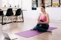 MATA GIMNASTYCZNA DO ĆWICZEŃ JOGA,  PILATES, FITNESS, 183x61CM, GRUBOŚĆ 6MM, MATERIAŁ TPE, FIOLETOWA, REBEL ACTIVE