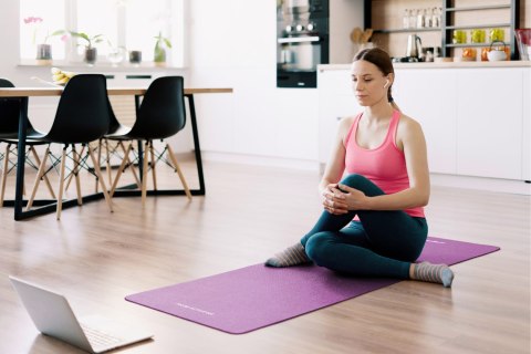 MATA GIMNASTYCZNA DO ĆWICZEŃ JOGA, PILATES, FITNESS, 183x61CM, GRUBOŚĆ 6MM, MATERIAŁ TPE, FIOLETOWA, REBEL ACTIVE MATA GIMNASTYCZNA DO ĆWICZEŃ JOGA, PILATES, FITNESS, 183x61CM, GRUBOŚĆ 6MM, MATERIAŁ TPE, FIOLETOWA, REBEL ACTIVE