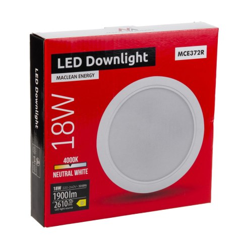 PANEL LED SUFITOWY MACLEAN,  PODTYNKOWY SLIM, 18W, NEUTRAL WHITE 4000K, 170*26MM, 1800 LM, MCE372 R PANEL LED SUFITOWY MACLEAN,  PODTYNKOWY SLIM, 18W, NEUTRAL WHITE 4000K, 170*26MM, 1800 LM, MCE372 R