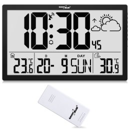 ZEGAR ŚCIENNY LCD BARDZO DUŻY GREENBLUE, TEM PERATURA, DATA, GB218