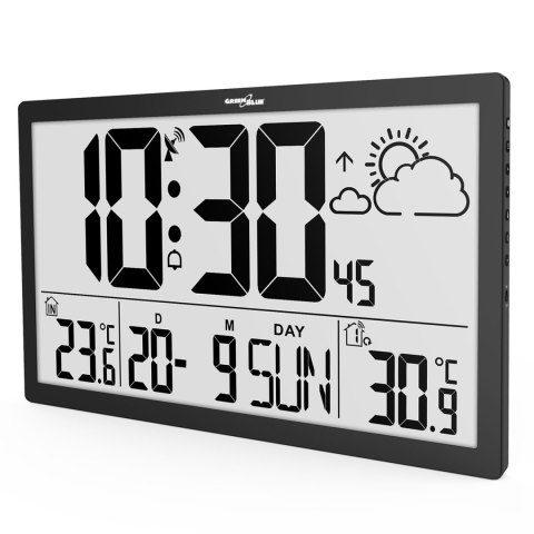 ZEGAR ŚCIENNY LCD BARDZO DUŻY GREENBLUE, TEM PERATURA, DATA, GB218 ZEGAR ŚCIENNY LCD BARDZO DUŻY GREENBLUE, TEM PERATURA, DATA, GB218
