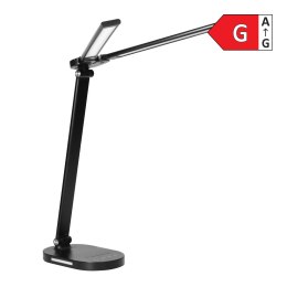 ERGO LED, LAM PKA BIURKOWA Z ŁADOWARKĄ USB, 8W, 400LM, 3000-4000-6000K, ZMIANA BARWY ŚWIATŁA, FUNKCJA ŚCIEMNIANIA, CZARNA