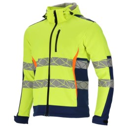 KURTKA SOFTSHELL OSTRZEGAWCZA ŻÓŁTO-NIEB., 