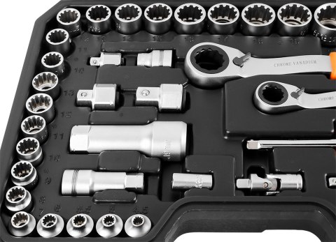 ZESTAW NASADEK PRZELOTOWYCH 1/4" + 3/8", 46 SZT. ZESTAW NASADEK PRZELOTOWYCH 1/4" + 3/8", 46 SZT.