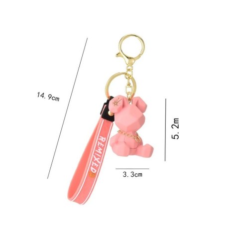 BRELOK DO KLUCZY GEOMETRIC MIŚ GRANAT BRL158