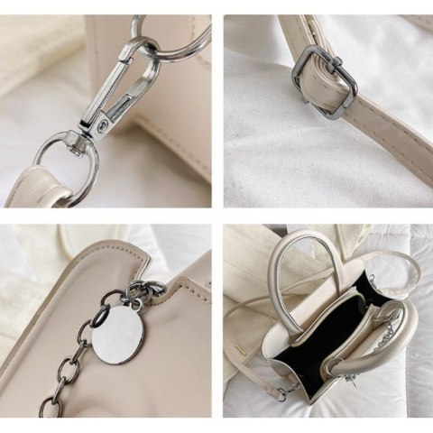 ELEGANCKA TOREBKA DAMSKA NA RAMIĘ KOLEKCJA 2024 KREM T258