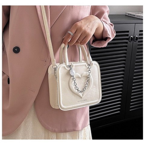 ELEGANCKA TOREBKA DAMSKA NA RAMIĘ KOLEKCJA 2024 KREM T258