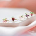 KOLCZYK ZE STALI SZLACHETNEJ PLATEROWANEJ 14K ZŁOTEM Z KRYSZTAŁKIEM NAUSZNICA FRUITY 1SZ K1546WZ2