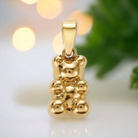 NASZYJNIK MIŚ STAL SZLACHETNA POZŁACANA 14K ZŁOTEM NST1592Z