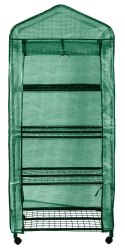 SZKLARNIA 69 x 49 x 160 CM, FOLIA PE, METALOWA KONSTRUKCJA, KÓŁKA