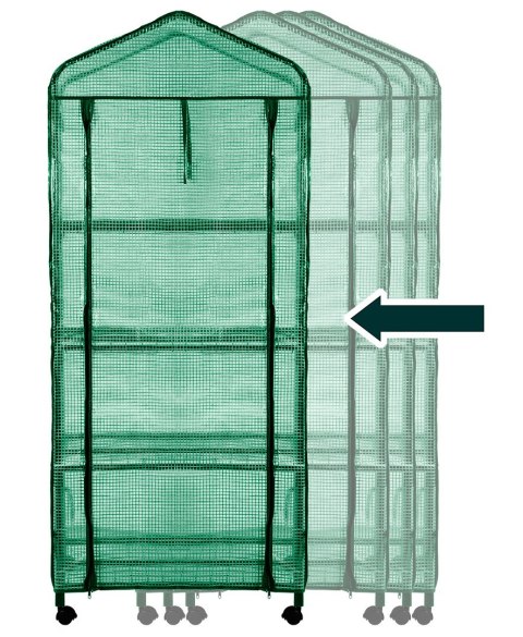 SZKLARNIA 69 x 49 x 160 CM, FOLIA PE, METALOWA KONSTRUKCJA, KÓŁKA SZKLARNIA 69 x 49 x 160 CM, FOLIA PE, METALOWA KONSTRUKCJA, KÓŁKA