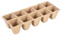 ROZSADNIKI TORFOWE MAŁE (2x5 OTWORÓW) 22 x 8.5 x 5.5 CM,10 SZTUK