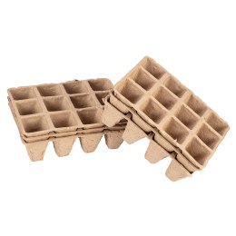 ROZSADNIKI TORFOWE MAŁE (3x4 OTWORY) 16 x 12 x 4.5 CM, 5 SZTUK