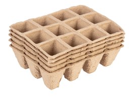 ROZSADNIKI TORFOWE MAŁE (3x4 OTWORY) 16 x 12 x 4.5 CM, 5 SZTUK