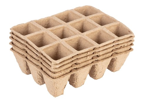 ROZSADNIKI TORFOWE MAŁE (3x4 OTWORY) 16 x 12 x 4.5 CM, 5 SZTUK ROZSADNIKI TORFOWE MAŁE (3x4 OTWORY) 16 x 12 x 4.5 CM, 5 SZTUK