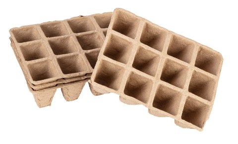 ROZSADNIKI TORFOWE MAŁE (3x4 OTWORY) 16 x 12 x 4.5 CM, 5 SZTUK ROZSADNIKI TORFOWE MAŁE (3x4 OTWORY) 16 x 12 x 4.5 CM, 5 SZTUK