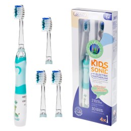 SZCZOTECZKA SONICZNA DLA DZIECI SEAGO, KOLOR ZIELONY, 1xAAA 1,5V (BRAK W ZESTAWIE), 3 KOŃCÓWKI, SG-977 GREEN