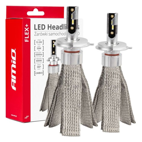 ŻARÓWKI SAMOCHODOWE LED SERIA FLEx+ H4/H19 6000K 12V 24V CANBUS AMIO-03657 ŻARÓWKI SAMOCHODOWE LED SERIA FLEx+ H4/H19 6000K 12V 24V CANBUS AMIO-03657
