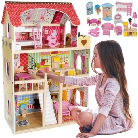DOMEK DREWNIANY DLA LALEK - WILLA D11252 DOMEK DREWNIANY DLA LALEK - WILLA D11252