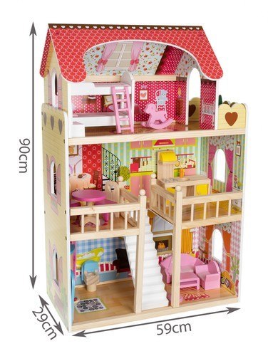 DOMEK DREWNIANY DLA LALEK - WILLA D11252 DOMEK DREWNIANY DLA LALEK - WILLA D11252