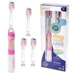 SZCZOTECZKA SONICZNA DLA DZIECI SEAGO, KOLOR RÓŻOWY, 1xAAA 1,5V (BRAK W ZESTAWIE), 3 KOŃCÓWKI, SG-977 PINK