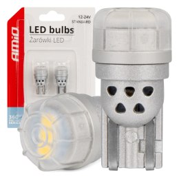 ŻARÓWKI LED 360  PURE LIGHT SERIES STANDARD T10 W5W 3x3020 SMD WHITE 12V 24V AMIO-03725