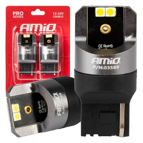 ŻARÓWKI LED CANBUS PRO SERIES 7440 W21W 4x3030 SMD WHITE 12V 24V AMIO-03589 ŻARÓWKI LED CANBUS PRO SERIES 7440 W21W 4x3030 SMD WHITE 12V 24V AMIO-03589
