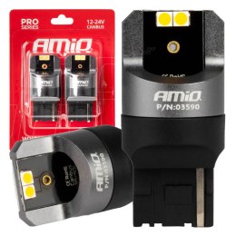 ŻARÓWKI LED CANBUS  PRO WY21W 4x3030 SMD  POMARAŃCZOWE 12V 24V AMIO-03590