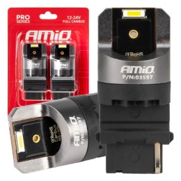 ŻARÓWKI LED FULL CANBUS  PRO SERIES  P27W T25 2x1860SMD BIAŁE 12V 24V AMIO-03597