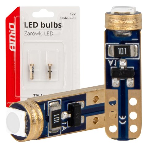 ŻARÓWKI LED STANDARD NIEBIESKIE T5 W1W 12V 3030 1LED H P AMIO-03728 ŻARÓWKI LED STANDARD NIEBIESKIE T5 W1W 12V 3030 1LED H P AMIO-03728